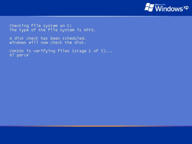 �������� ����� ���������� Check Disk � �������� �������� �������